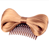 Bow Hair Extension Bowknot Brown Comb Clip Fashion Hairpiece Party